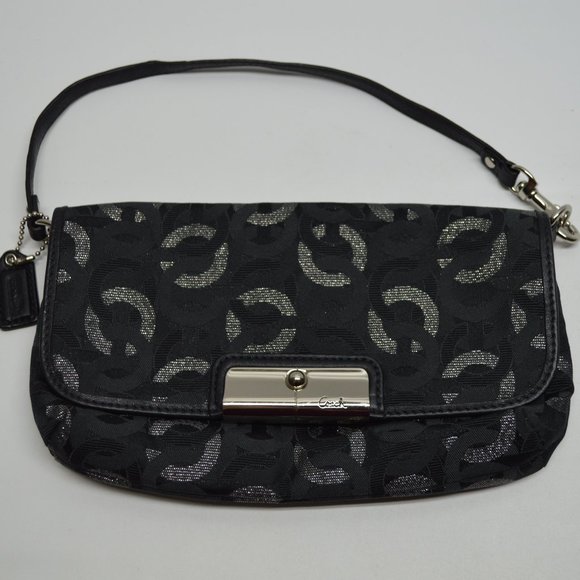 Coach Handbags - SOLD🚫Coach Kristin Op Art Signature Flap Wristlet